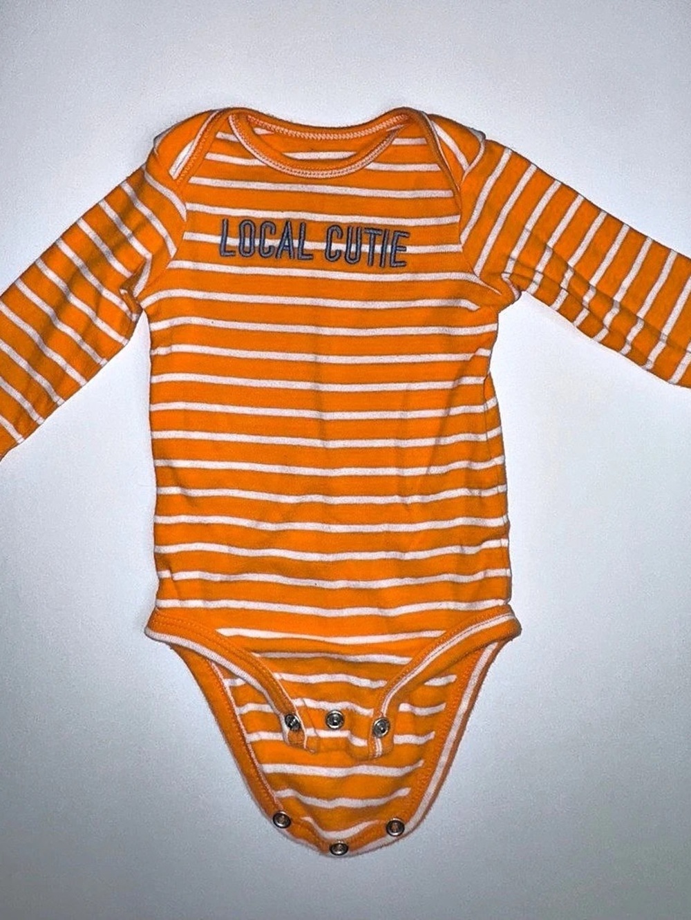 Carter's Striped Bodysuit Orange & White Baby 3M Like New